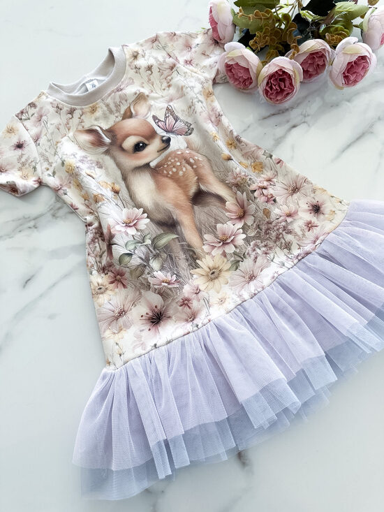 Paneļkleita ar tilla volānu "Meža pasaka"